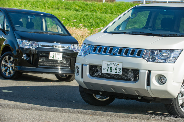三菱 デリカD:5 ローデスト ロイヤルツーリング(左)とシャモニー(右)