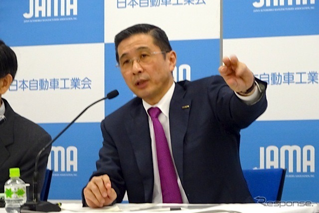自工会の西川会長 《撮影 池原照雄》