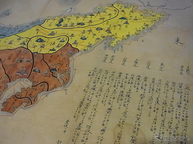 日本城郭配置図(「お城EXPO」12月23~25日、パシフィコ横浜)