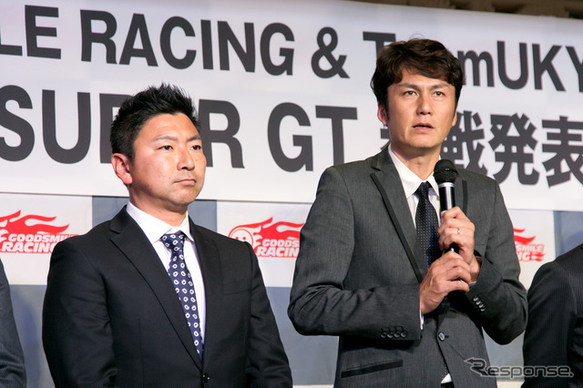 谷口信輝選手（右）と片岡龍也選手（左）。