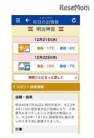 「初詣情報」（サンプル）