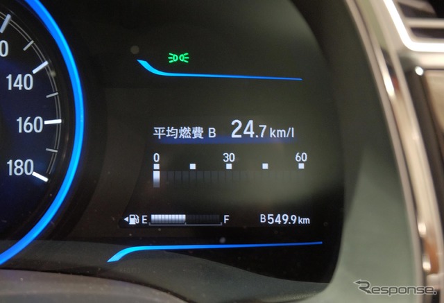 平均実燃費は23.7km/リットル。燃費計との差は4%程度で、許容範囲内と言えた。