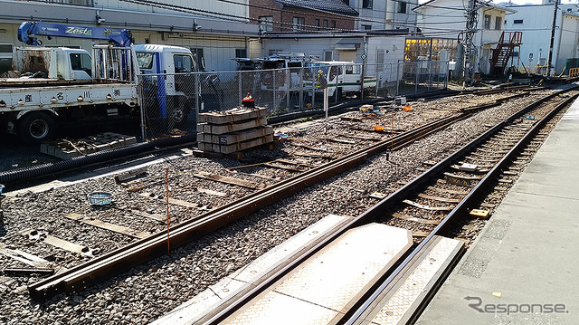 多摩川側の電留線の線路撤去もすすむ