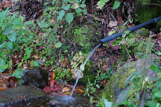 道端で湧水を発見。飲んでみたが素敵にうまかった。