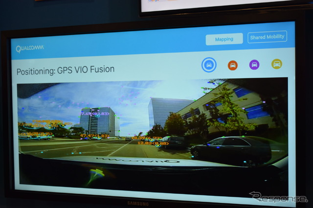 カメラを使って周りのものとの距離を計測し、自車の位置を割り出す(CES 2017)
