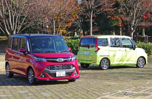 トヨタ タンク（左）と ルーミー（右）はダイハツ トール のOEM車