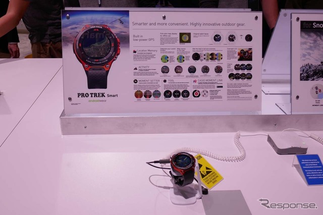 CES2017 カシオブースでの「WSD-F20」の展示