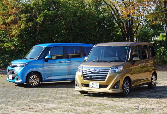 ダイハツトール(左)とトールカスタム(右)