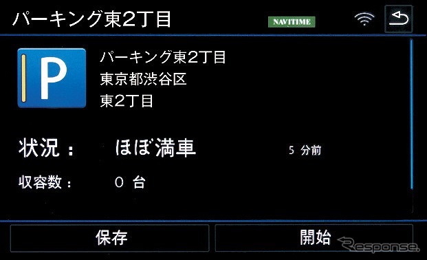 テレマティクス機能 Guide & Inform 駐車場(空車情報)画面