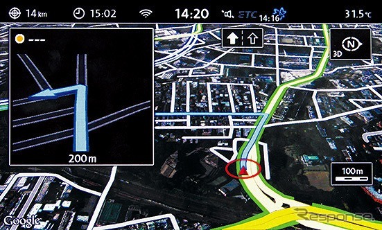 テレマティクス機能 Guide & Inform Google Earth画面