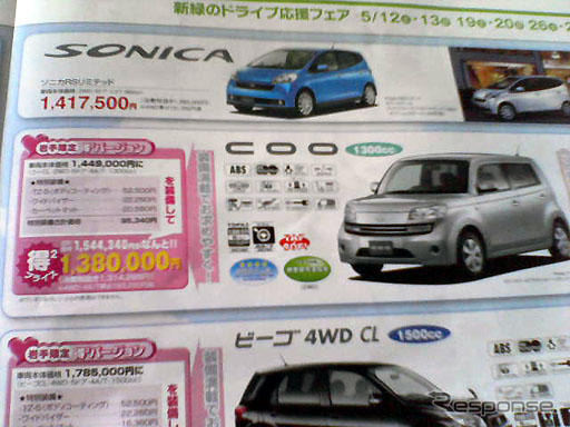 【明日の値引き情報】湘南Version IVほか、コンパクトカー