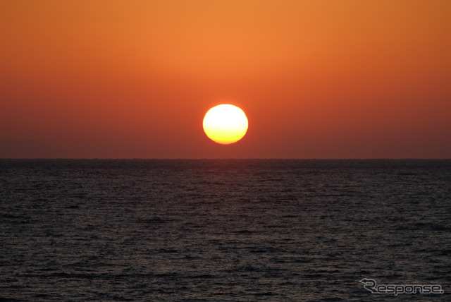 1月3日、日没直前の太陽。