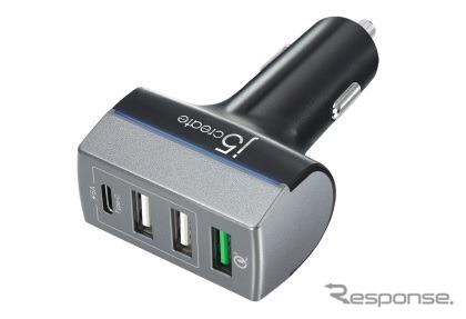 49.5W QC3.0＆Type-C　USB 4-Port Car　Charger「JUPV41」