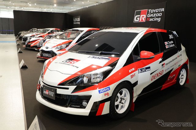 全日本ラリー選手権への参戦車「TGR Vitz CVT」。