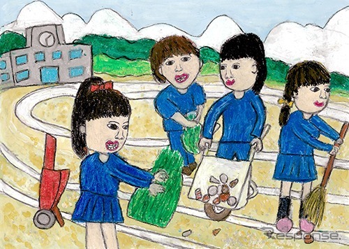 銅賞「学校の運動場をみんなでキレイにしよう」吉村愛音さん(3年生)
