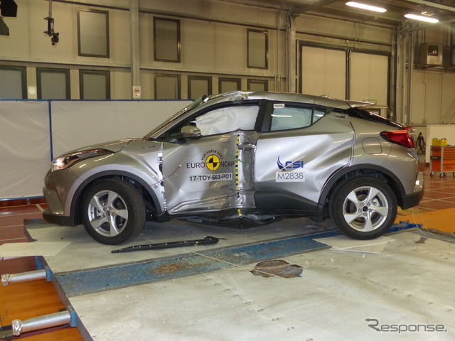 トヨタC-HR：ユーロNCAP、側面ポール衝突試験
