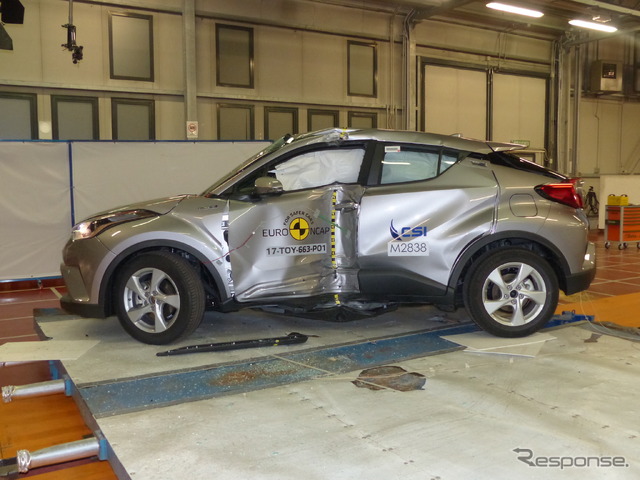 トヨタC-HR:ユーロNCAP、側面ポール衝突試験
