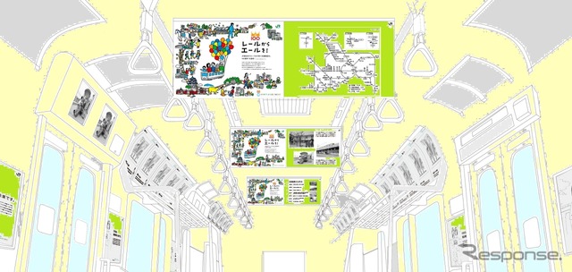 「HAPPY CHILD TRAIN」の車内イメージ。5月から埼京線や中央線で運行される。