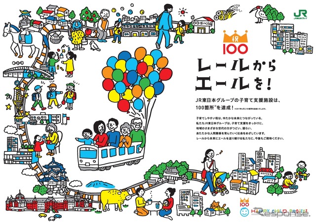 JR東日本グループによる「駅ナカ保育園」などの子育て支援施設は4月で100カ所を超える。