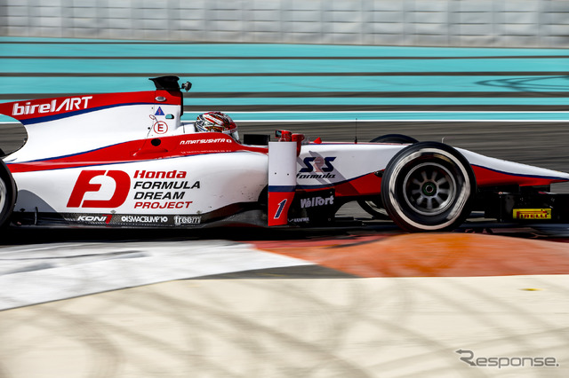 今季「FIA F2」を戦う松下信治(昨年11月のGP2テスト時)。