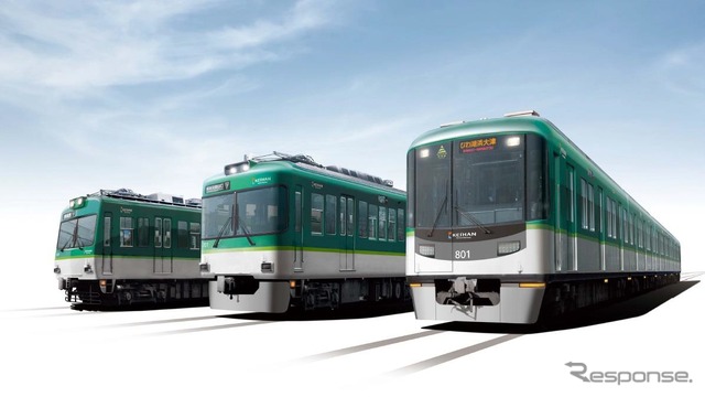 大津線で運用している電車の新しいデザインのイメージ。今年6月から2021年3月にかけて順次変更される。