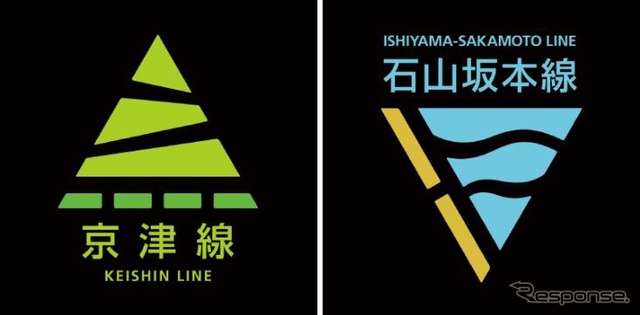 塗装の変更に伴い京津線と石山坂本線の識別マークも導入される。