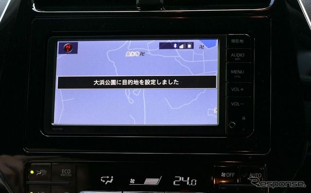 カーナビでスポットを受信完了