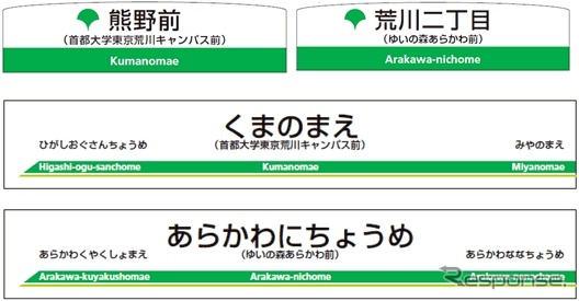 副名称を加えた停留場名標のイメージ。3月26日付で副名称が設定される。