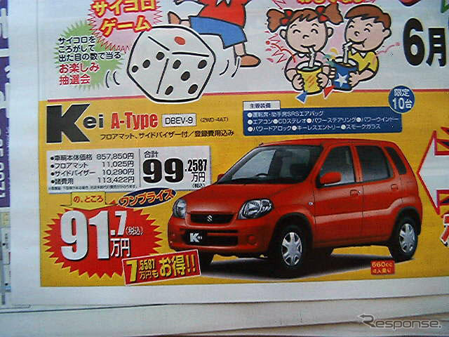 【新車値引き情報】ボーナスで新車を購入する!!　軽自動車で17万円引き