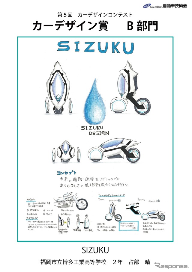 カーデザイン賞(B 部門) SIZUKU 福岡市立博多工業高等学校2年 占部晴君