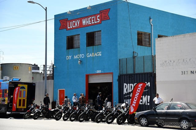 米国カリフォルニア・ロサンゼルス市内にある「Lucky Wheels Garage」。センスの光るカスタムバイクを数多く手がけてきた。