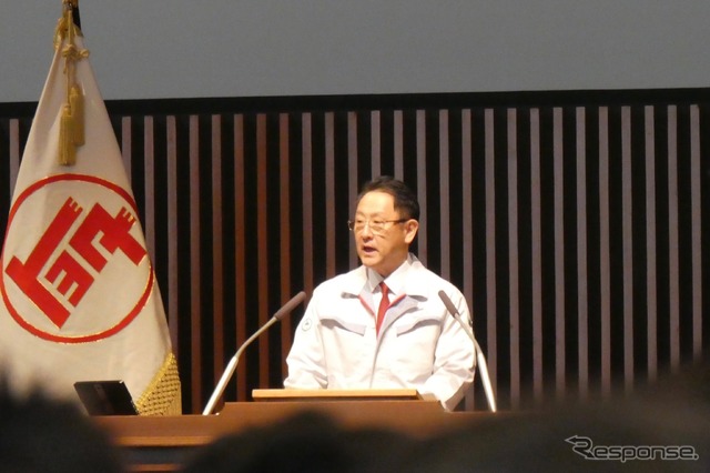 豊田章男社長（トヨタ自動車入社式）