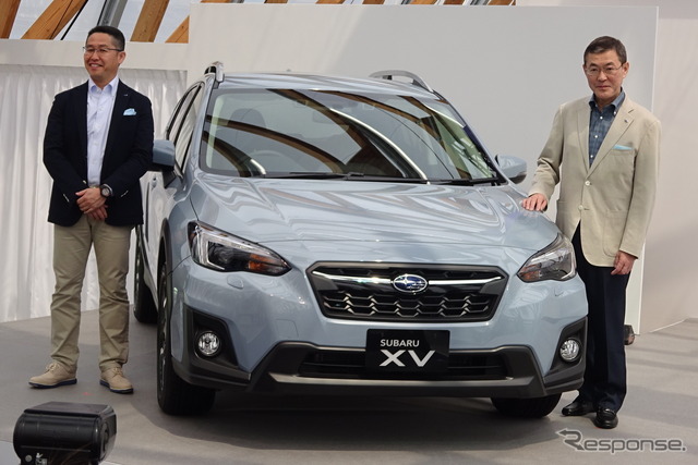 SUBARU XV　吉永泰之社長（右）と開発責任者の井上正彦氏