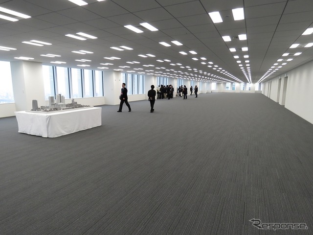高層階はオフィスになる。写真は42階のオフィススペース。