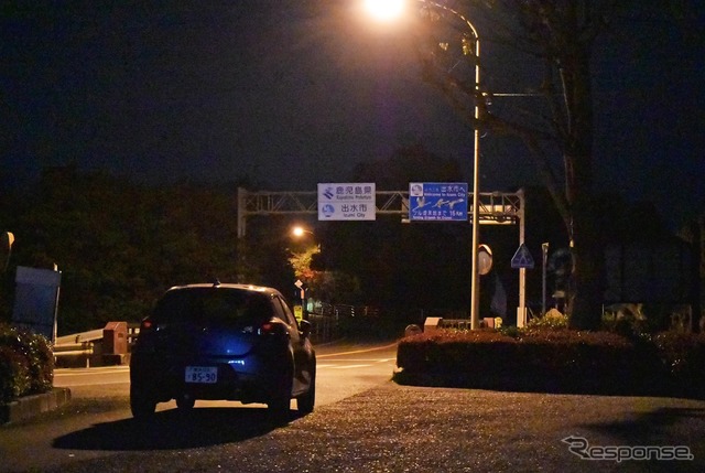 夜の国道3号線熊本~鹿児島県境。