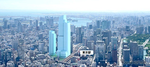 常盤橋再開発プロジェクト・イメージパース(大手町北側上空より)