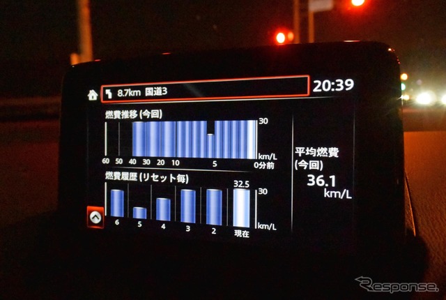 通常走行中は燃費が非常に良い。