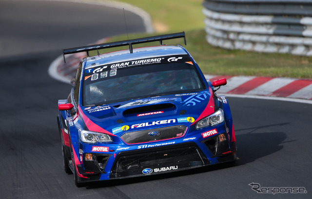 ニュル24時間レース本番に向けてのクオリファイングレースに出走した「SUBARU WRX STI」。