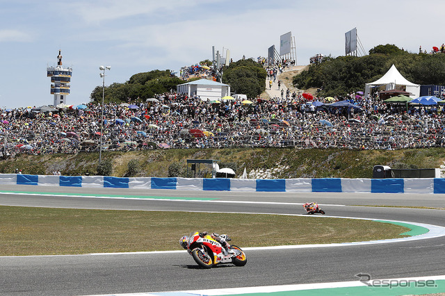 MotoGP第4戦スペインGP MotoGPクラスで優勝したダニ・ペドロサ(Repsol Honda Team)。