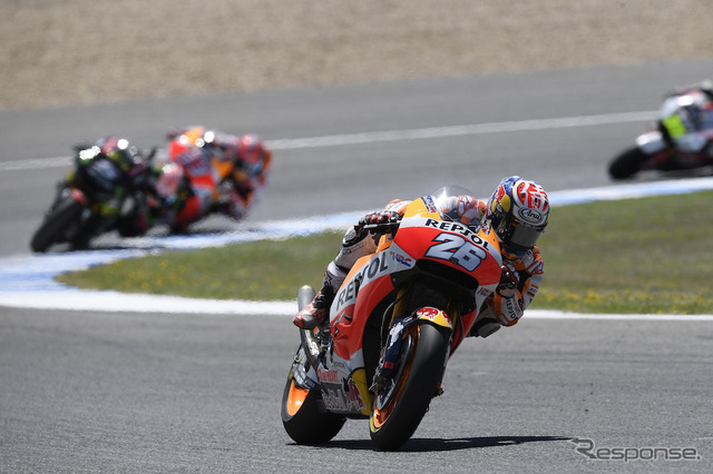 MotoGP第4戦スペインGP MotoGPクラスで優勝したダニ・ペドロサ(Repsol Honda Team)。