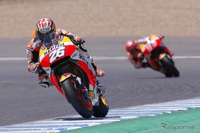 MotoGP第4戦スペインGP MotoGPクラスで優勝したダニ・ペドロサ(Repsol Honda Team)。