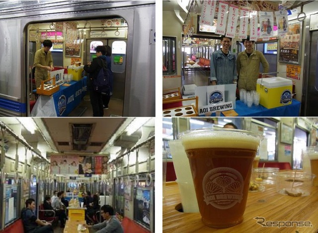 走る電車でビールを楽しむ企画はよくあるが、静岡鉄道のように停車している電車の中で飲むという趣向は珍しい。