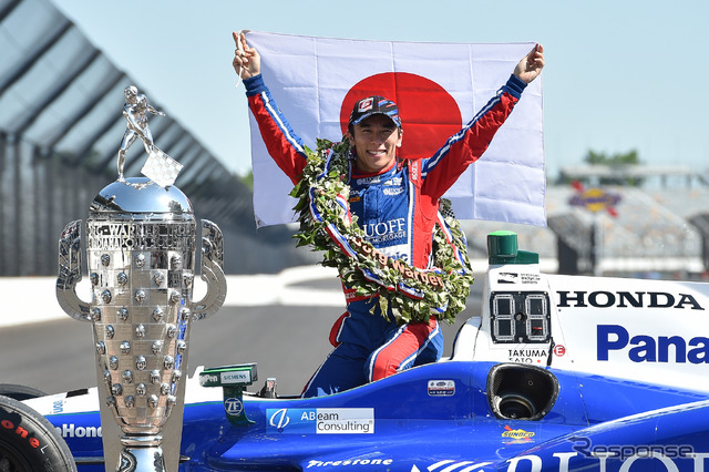 インディ500初優勝を果たした佐藤琢磨。