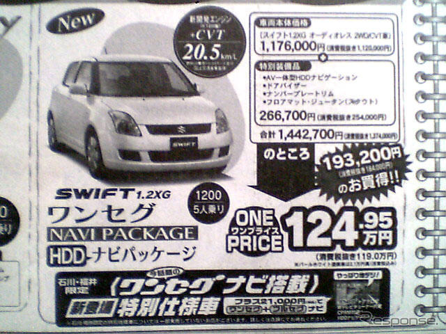 【新車値引き情報】コンパクトカーが19万3200円のお買い得