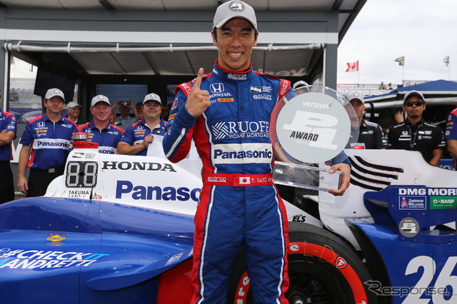 今季初のポールポジションを獲得した佐藤琢磨（決勝4位）。