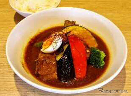 スープカレー ~彩り夏野菜&骨付鳥もも肉入り~(平和島PA)
