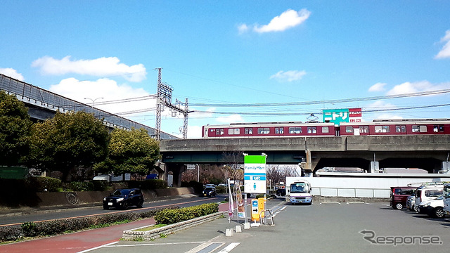大阪モノレール線延伸計画の終点となる瓜生堂駅（仮称）の予定地付近。ここからさらに堺方面へ延伸する構想がある。