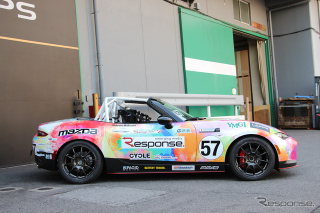 【MX-5カップジャパン 第3戦】レスポンス号、ド派手に大変身!ラッピング施工現場に密着…YMG1