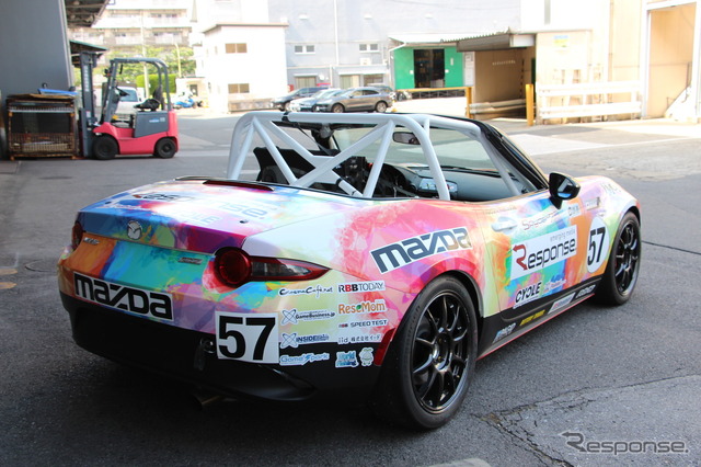 【MX-5カップジャパン 第3戦】レスポンス号、ド派手に大変身!ラッピング施工現場に密着…YMG1