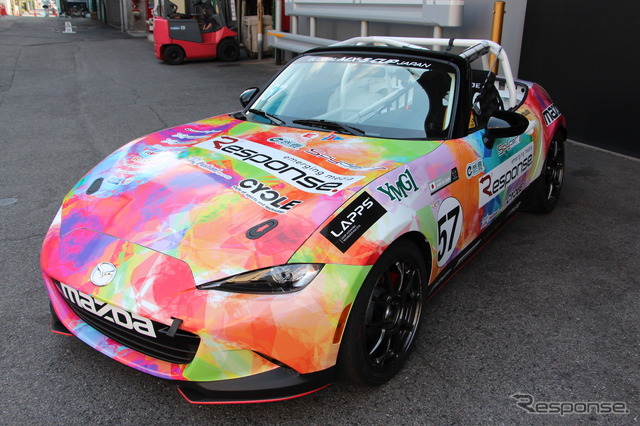 【MX-5カップジャパン 第3戦】レスポンス号、ド派手に大変身!ラッピング施工現場に密着…YMG1